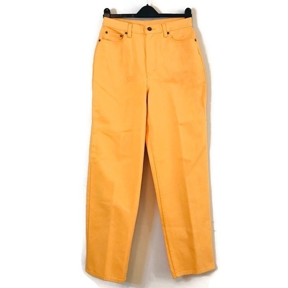NWT Newport News Gold Yellow Jeanology High Waisted Tapered Mom Jeans size 10 - Picture 1 of 7
